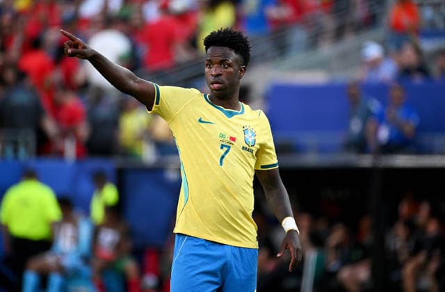 Soccer, International match, Men, FIFA World Cup 2026, Soccer World Cup, USA, Group C, MetLife Stadium New Jersey Brazil Morocco 1 1 Vinicius Junior BRA Action, Single image