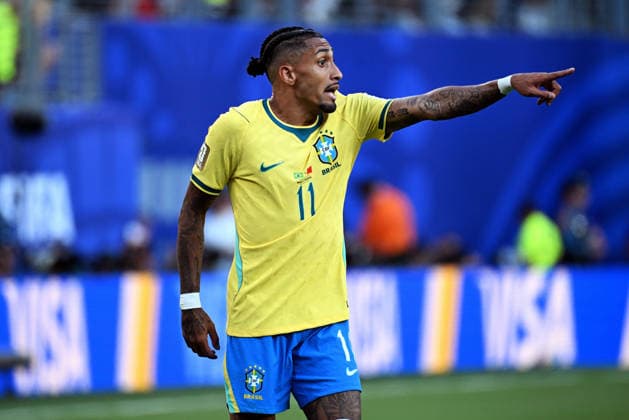 Soccer, International match, Men, FIFA World Cup 2026, Soccer World Cup, USA, Group C, MetLife Stadium New Jersey Brazil Morocco 1 1 Raphinha BRA Action, Single image