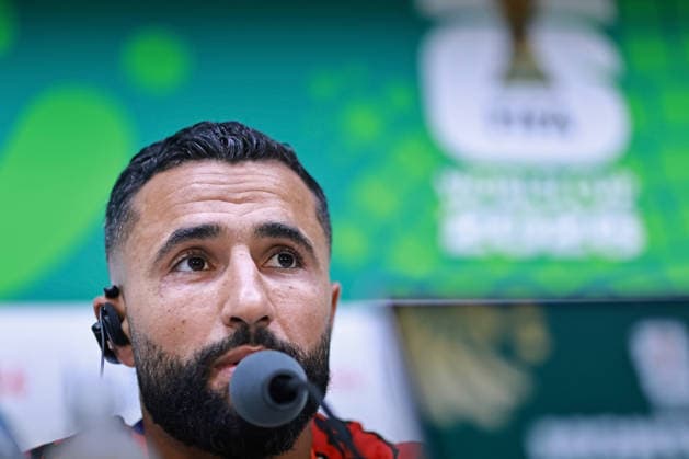 June 13, 2026, Monterrey, Mexico: Ali Abdi of the Tunisia speaks during the press conference, PK, Pressekonferenz of Sweden one day ahead of the FIFA World Cup, WM, Weltmeisterschaft, Fussball 2026 Group F match between Sweden and Tunisia at Monterrey Stadium on June 13, 2026 in Monterrey, Mexico. Photo: DiaEsportivo FIFA World Cup 2026, Press Conference Tunisia, Monterrey, Mexico  - ZUMAh208 20260613_zsp_h208_036 Copyright: xHeulerxAndreyx