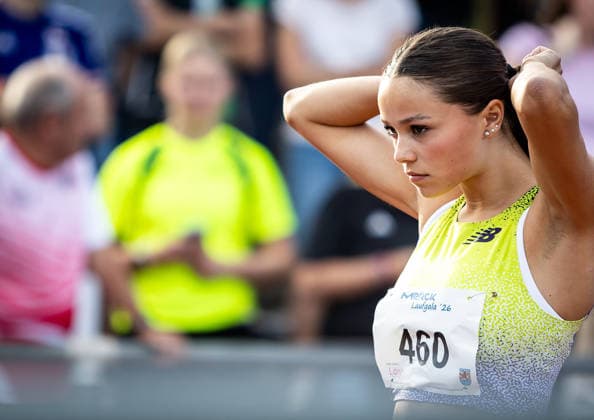 Merck Laufgala Pfungstadt, 13 06 2026 Focused Hannah Odendahl GER Sportclub Krefeld 1905 at the start of her 800m run Merck Laufgala on 13 06 2026 at the TSV Stadium in Pfungstadt Hessen Copyright: xBEAUTIFULxSPORTS R.xSchmittx