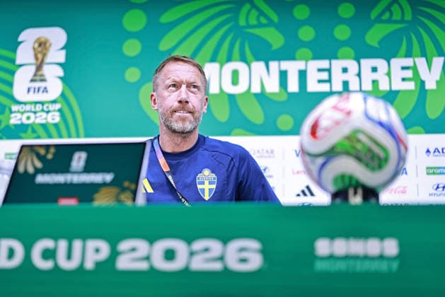June 13, 2026, Monterrey, Mexico: Graham Potter, head coach of the Sweden speaks during the press conference, PK, Pressekonferenz of Sweden one day ahead of the FIFA World Cup, WM, Weltmeisterschaft, Fussball 2026 Group F match between Sweden and Tunisia at Monterrey Stadium on June 13, 2026 in Monterrey, Mexico. Photo: DiaEsportivo Monterrey Mexico - ZUMAh208 20260613_zsp_h208_040 Copyright: xHeulerxAndreyx