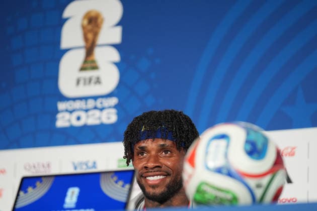 Ahead of Germany v Curacao - FIFA World Cup, WM, Weltmeisterschaft, Fussball 2026 - Group E TEXAS, UNITED STATES - JUNE 13: Leandro Bacuna of Curacao attends a press conference, PK, Pressekonferenz ahead of 2026 FIFA World Cup First Stage Group E match between Germany and Curacao at Houston Stadium in Texas, United States on June 13, 2026. Hakan Akgun Anadolu Texas United States. Editorial use only. Please get in touch for any other usage.  Copyright: x2026xAnadoluxHakanxAkgunx