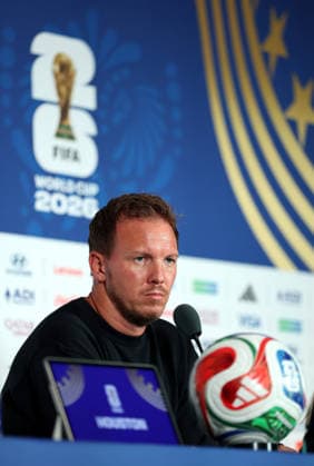 (260614) -- HOUSTON, June 14, 2026 -- Germany s head coach Julian Nagelsmann attends a press conference, PK, Pressekonferenz ahead of the group stage match between the Germany and Curacao at the FIFA World Cup, WM, Weltmeisterschaft, Fussball 2026 at the Houston Stadium, Houston, the United States, June 13, 2026. ) (SP)U.S.-HOUSTON-FOOTBALL-FIFA WORLD CUP-PRESS CONFERENCE-GER VS CUW LixMing 