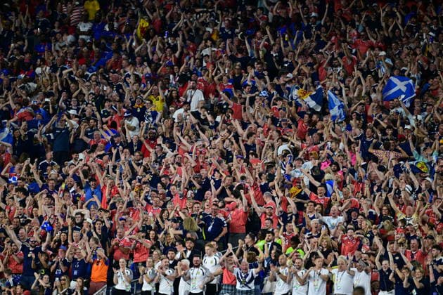 Haiti v Scotland - FIFA World Cup, WM, Weltmeisterschaft, Fussball 2026 - Group C FOXBOROUGH, UNITED STATES - JUNE 13: Fans of Scotland cheer after 2026 FIFA World Cup First Stage Group C match between Haiti and Scotland at Gillette Stadium (Boston Stadium) in Foxborough, Massachusetts, United States on June 13, 2026. Abdulhamid Hosbas Anadolu Massachusetts United States. Editorial use only. Please get in touch for any other usage.  Copyright: x2026xAnadoluxAbdulhamidxHosbasx