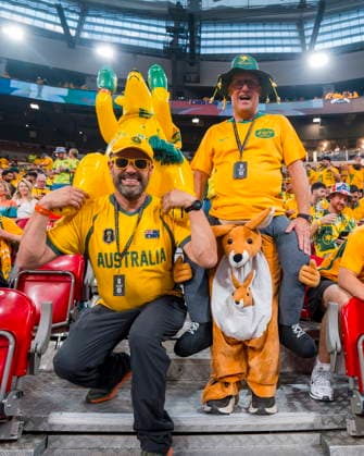 FIFA World Cup, WM, Weltmeisterschaft, Fussball 2026 - Group D - Australia vs Turkey Supporters of Australia cheer ahead of the FIFA World Cup 2026 group stage soccer match Australia against Turkey, in Vancouver, Canada, 13 June 2026. VANCOUVER Canada  Copyright: xBOBxFRIDx