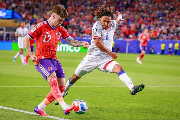 June 13, 2026, Foxborough, Massachusetts, USA: BEN GANNON-DOAK of Scotland crosses the ball into the box during the 2026 FIFA World Cup, WM, Weltmeisterschaft, Fussball Group C match at Boston Stadium in Massachusetts on June 12, 2026. Haiti 0 V 1 Scotland - FIFA World Cup 2026  - ZUMAm283 20260613_zsp_m283_010 Copyright: xBillyxMyersx