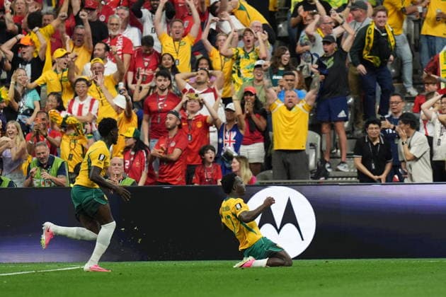 Australia v Turkiye - FIFA World Cup, WM, Weltmeisterschaft, Fussball 2026 - Group D VANCOUVER, CANADA - JUNE 13: Nestory Irankunda (17) of Australia celebrates after scoring a goal during the 2026 FIFA World Cup First Stage Group D match between Australia and Turkiye at BC Place Stadium in Vancouver, Canada on June 13, 2026. Ercin Erturk Anadolu British Columbia Canada. Editorial use only. Please get in touch for any other usage.  Copyright: x2026xAnadoluxErcinxErturkx