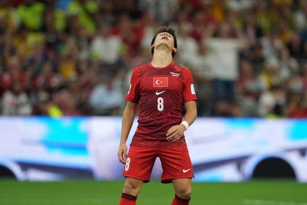 Australia v Turkiye - FIFA World Cup, WM, Weltmeisterschaft, Fussball 2026 - Group D VANCOUVER, CANADA - JUNE 13: Arda Guler (8) of Turkiye reacts during the 2026 FIFA World Cup First Stage Group D match between Australia and Turkiye at BC Place Stadium in Vancouver, Canada on June 13, 2026. Ercin Erturk Anadolu British Columbia Canada. Editorial use only. Please get in touch for any other usage.  Copyright: x2026xAnadoluxErcinxErturkx