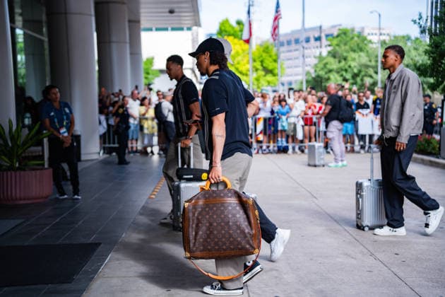 FIFA World Cup 2026, Arrival of the German national team DFB at the team hotel Inter Continental on 13 06 2026 in Houston, Texas Leroy Sane Copyright: xBahhoxKarax