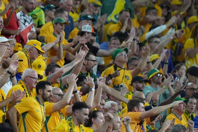 Australia v Turkiye - FIFA World Cup, WM, Weltmeisterschaft, Fussball 2026 - Group D VANCOUVER, CANADA - JUNE 13: Fans of Australia support their team during the 2026 FIFA World Cup First Stage Group D match between Australia and Turkiye at BC Place Stadium in Vancouver, Canada on June 13, 2026. Ercin Erturk Anadolu British Columbia Canada. Editorial use only. Please get in touch for any other usage.  Copyright: x2026xAnadoluxErcinxErturkx