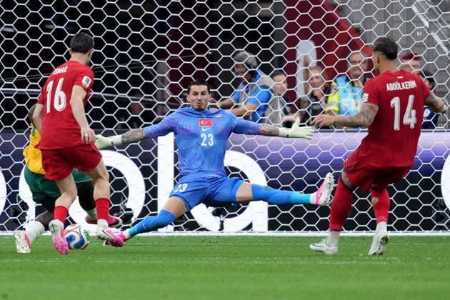 June 13, 2026, Vancouver, Bc, CANADA: Australia s Nestory Irankunda (17) scores on Turkey s Ugurcan Cakir (23) during first half group D World Cup soccer action, in Vancouver, Saturday, June 13, 2026. AUSTRALIA V. TURKEY  - ZUMAc35_ 20260613_zaf_c35_190 Copyright: xEthanxCairnsx