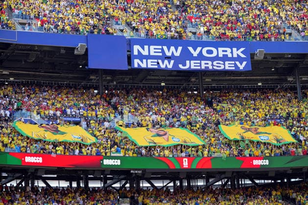 SOCCER - FIFA World Cup, WM, Weltmeisterschaft, Fussball - Brazil vs. Morocco Photo by IPA ABACAPRESS.COM85666454 - Brazilian fans during the Brazil vs. Morocco match at the FIFA World Cup in New York, USA, on June 13, 2026 New York  Copyright: xIPAxSport ABACAx