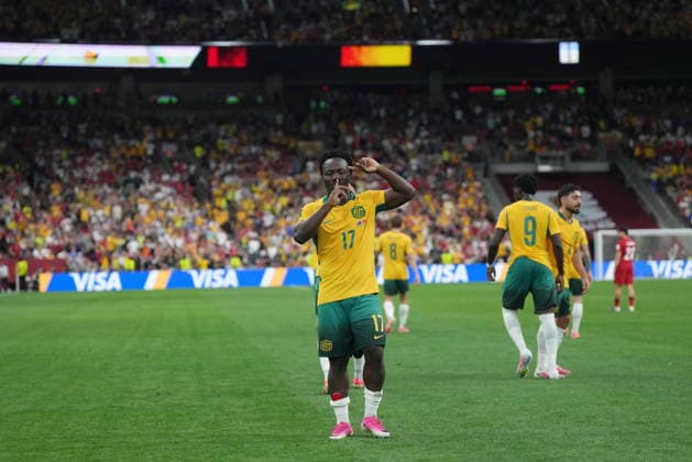 June 13, 2026, Vancouver, Bc, CANADA: Australia s Nestory Irankunda (17) gestures after his goal against Turkey during the first half of a World Cup Group D soccer match, in Vancouver, on Saturday, June 13, 2026. Canada News - June 13, 2026  - ZUMAc35_ 20260613_zaf_c35_221 Copyright: xDarrylxDyckx