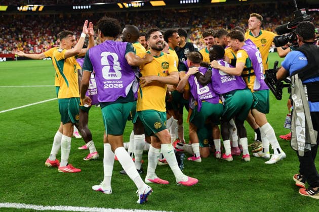 Connor Metcalfe of Australia scores a goal and celebrates with team mates during the FIFA World Cup, WM, Weltmeisterschaft, Fussball 2026 match between Australia and Turkey at BC Place, Vancouver, Canada on 13 June 2026. Copyright: xPeterxDovganx 45060066