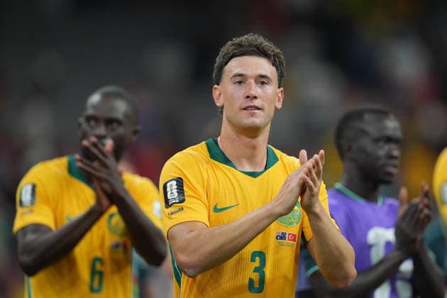 Australia v Turkiye - FIFA World Cup, WM, Weltmeisterschaft, Fussball 2026 - Group D VANCOUVER, CANADA - JUNE 13: Alessandro Circati (3) of Australia celebrates after winning the 2026 FIFA World Cup First Stage Group D match between Australia and Turkiye at BC Place Stadium in Vancouver, Canada on June 13, 2026. Ercin Erturk Anadolu British Columbia Canada. Editorial use only. Please get in touch for any other usage.  Copyright: x2026xAnadoluxErcinxErturkx