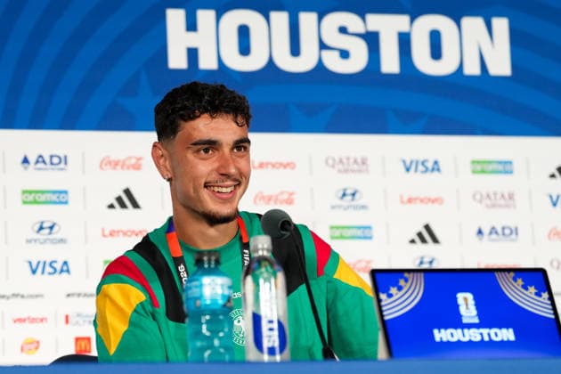 Aleksandar Pavlovic Germany, 5 takes part in the final press conference before the group match against Curacao USA, German national soccer team, press conference, Houston, 13 06 2026 USA, German national soccer team, press conference, Houston, 13 06 2026 Houston Copyright: xEibner-Pressefoto ScottxColemanx EP_SCN