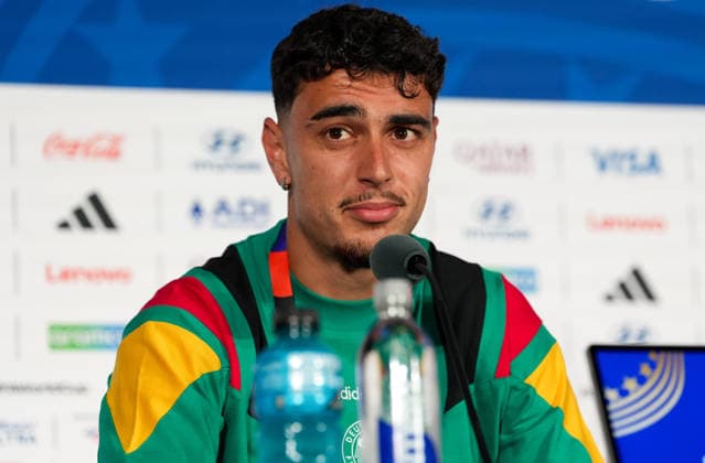 Aleksandar Pavlovic Germany, 5 takes part in the final press conference before the group match against Curacao USA, German national soccer team, press conference, Houston, 13 06 2026 USA, German national soccer team, press conference, Houston, 13 06 2026 Houston Copyright: xEibner-Pressefoto ScottxColemanx EP_SCN