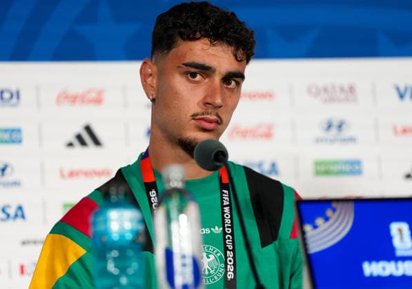Aleksandar Pavlovic Germany, 5 takes part in the final press conference before the group match against Curacao USA, German national soccer team, press conference, Houston, 13 06 2026 USA, German national soccer team, press conference, Houston, 13 06 2026 Houston Copyright: xEibner-Pressefoto ScottxColemanx EP_SCN