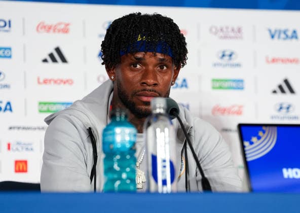 Leandro Bacuna Curacao, 10 takes part in the final press conference before the group match between Germany and Curacao USA, FIFA World Cup, Curacao press conference, Houston, 13 06 2026 USA, FIFA World Cup, Curacao press conference, Houston, 13 06 2026 Houston Copyright: xEibner-Pressefoto ScottxColemanx EP_SCN