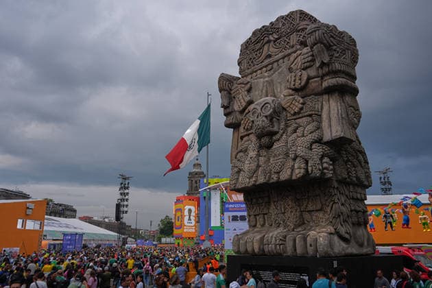 Mexico City shifts its focus to World Cup tourism MEXICO CITY, MEXICO - JUNE 13: Mexico City dresses up to welcome international tourism with a stunning, out-of-season Day of the Dead parade, serving as a vibrant prelude to a packed Fan Fest for the World Cup match between Brazil and Morocco, in Mexico City, Mexico on June 13, 2026. The traditional Mexican celebration held during the summer to coincide with the global football tournament, filled the city s main avenues with colorful floats, giant skulls, and thousands of costumed performers. Following the cultural display, massive crowds of local and foreign supporters flooded the designated Fan Fest areas. The fan zone reached full capacity as fans gathered to watch the clash between the South American and African squads on giant screens, blending Mexico s rich cultural heritage with the global passion for football. Luciano Gonzalez Anadolu Mexico City Mexico. Editorial use only. Please get in touch for any other usage.  Copyright: x2026xAnadoluxLucianoxGonzalezx