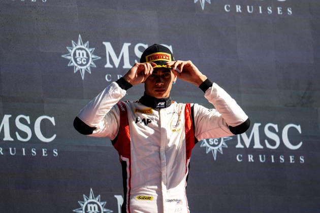 AUTO - FORMULA 3 2026 - BARCELONA UGOCHUKWU Ugo (usa), Campos Racing, Dallara F3 2025, action podium during the 3rd round of the 2026 FIA Formula 3 Championship from June 12 to 14, 2026 on the Circuit de Barcelona-Catalunya, in Montmelo, Spain - MontmeloSpain  Copyright: xALBERTOxVIMERCATIx