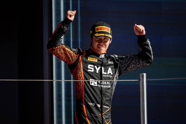 AUTO - FORMULA 3 2026 - BARCELONA YAMAKOSHI Hiyu (jpn), Van Amersfoort Racing, Dallara F3 2025, action podium during the 3rd round of the 2026 FIA Formula 3 Championship from June 12 to 14, 2026 on the Circuit de Barcelona-Catalunya, in Montmelo, Spain - MontmeloSpain  Copyright: xALBERTOxVIMERCATIx