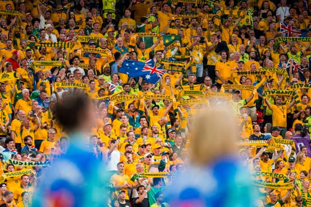 FIFA World Cup, WM, Weltmeisterschaft, Fussball 2026 - Group D - Australia vs Turkey Fans cheer for Australia in a match against Turkey during the FIFA World Cup 2026 group stage, in Vancouver, Canada, 13 June 2026. VANCOUVER Canada  Copyright: xBOBxFRIDx