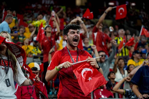 Australia v Turkiye - FIFA World Cup, WM, Weltmeisterschaft, Fussball 2026 - Group D VANCOUVER, CANADA - JUNE 13: Turkish fans show their supports during the 2026 FIFA World Cup First Stage Group D match between Australia and Turkiye at BC Place Stadium in Vancouver, Canada on June 13, 2026. Ercin Erturk Anadolu Vancouver Canada. Editorial use only. Please get in touch for any other usage.  Copyright: x2026xAnadoluxErcinxErturkx