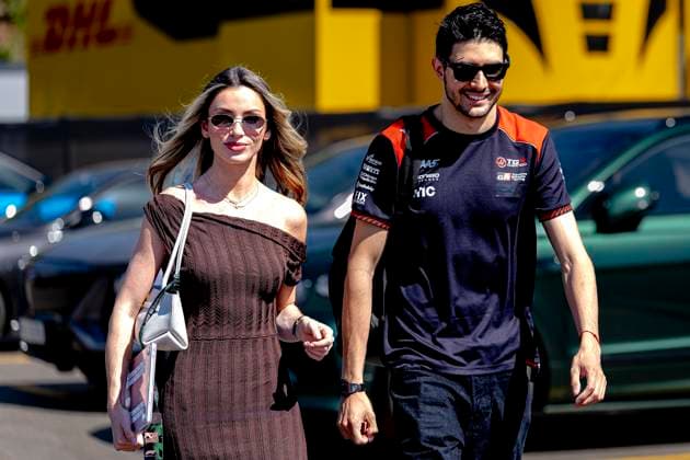 BARCELONA Formula 1 driver Esteban Ocon of TGR Haas F1 Team and his girlfriend Flavy Barla during the Formula 1 Spain Catalonia at the Circuit de Barcelona Catalunya on June 14, 2026 in Barcelona, Spain Photo by DeFodi Images