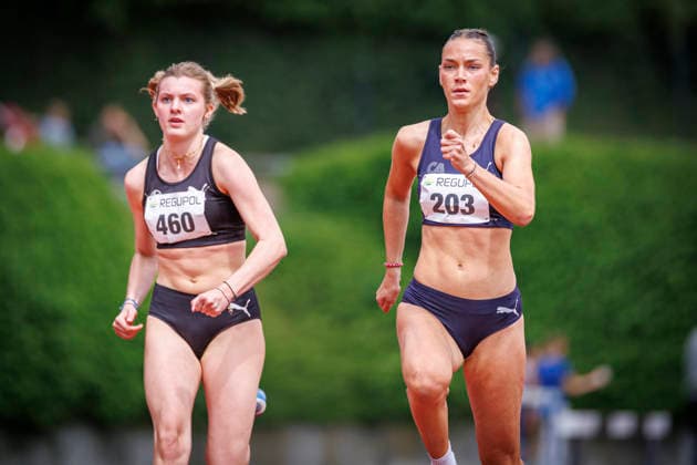 North Rhine Championships 2026 Mönchengladbach, 14 06 2026 Linn Flügge LG Aachen and Eleni Schöpgens Cologne Athletics North Rhine Championships 2026 on 14 06 2026 at Grenzlandstadion, Mönchengladbach North Rhine Westphalia Copyright: xBEAUTIFULxSPORTS B.Hoffmannx