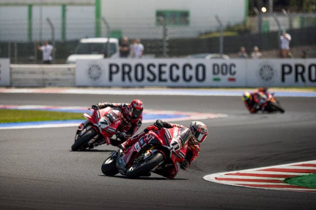 IPA85674646 - Nicolo Bulega (ITA) ahead of Iker Lecuona (ESP) - SUPERBIKE Pirelli Emilia Romagna Round. At the Misano World Circuit Marco Simoncelli in Misano Adriatico, RN, Italy. On June 14, 2026.  Copyright: xRiccardoxSpadettoxDexPaulis IPAxSportx xx 85674646