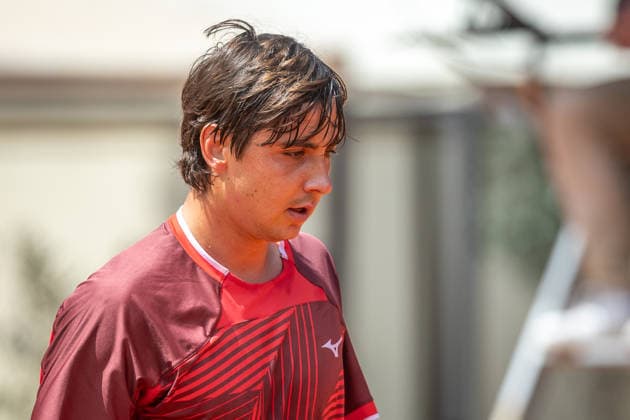BRATISLAVA OPEN TENNIS ATP, Tennis Herren CHALLENGER Aleksandr Shevchenko (Kazakhstan) during final of ATP Tennis Challenger tour 100 Bratislava Open match against Taro Daniel (Japan). Tennis courts Slovan Bratislava, Bratislava, Slovakia, June 14, 2026. Photo by Branislav Racko Copyright: xx 080A4106