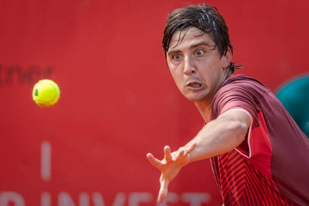 BRATISLAVA OPEN TENNIS ATP, Tennis Herren CHALLENGER Aleksandr Shevchenko (Kazakhstan) during final of ATP Tennis Challenger tour 100 Bratislava Open match against Taro Daniel (Japan). Tennis courts Slovan Bratislava, Bratislava, Slovakia, June 14, 2026. Photo by Branislav Racko Copyright: xx 080A4203