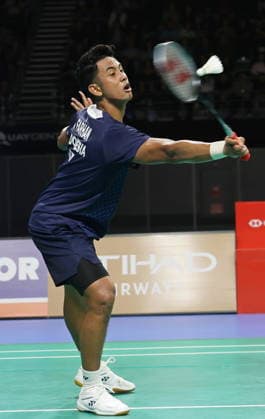 (260614) -- SYDNEY, June 14, 2026 -- Alwi Farhan of Indonesia competes during the men s singles final between Dong Tianyao of China and Alwi Farhan of Indonesia at the Australian Badminton Open 2026 in Sydney, Australia, June 14, 2026. ) (SP)AUSTRALIA-SYDNEY-BADMINTON-AUSTRALIAN OPEN-MEN S SINGLES-FINAL GongxBing 