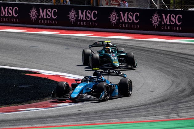 AUTO - FORMULA 2 2026 - BARCELONA 08 BILINSKI Roman (pol), DAMS Lucas Oil, Dallara F2 2024, action 12 BOYA Mari (spa), Prema Racing, Dallara F2 2024, action during the 5th round of the 2026 FIA Formula 2 Championship from June 12 to 14, 2026 on the Circuit de Barcelona-Catalunya, in Montmelo, Spain - MontmeloSpain  Copyright: xALBERTOxVIMERCATIx