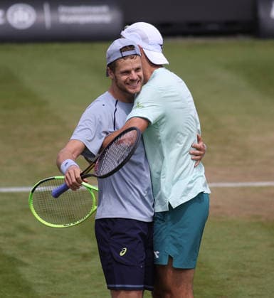 14 06 2026, Boss Open 2026, ATP Tour 250 Stuttgart, TTC Weissenhof, Tennis, Sport, in the picture doubles final 2026 at Boss Open, Jan Lennard Struff GER and Yannick Hanfmann GER winner