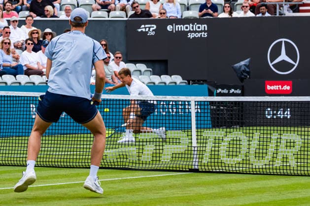 Stuttgart, GERMANY - June 14: Daniil Glinka (EST) and Yannik Hanfmann (GER) during the Singles Final Match between Daniil Glinka (EST) and Stefanos Sakellaridis (GRC) vs. Yannik Hanfmann (GER) and Jan-Lennard Struff (GER) at BOSS OPEN 2026, Tennisanlage Weissenhof on June 14, 2026 in Stuttgart, Germany. Baden-Württemberg Germany Copyright: xTimoxSteinx
