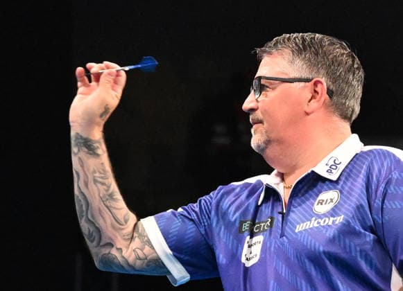 14 06 2026, xhbx, Dart World Cup of Darts 2026, v l Gary Anderson Scotland DFL DFB REGULATIONS PROHIBIT ANY USE OF PHOTOGRAPHS as IMAGE SEQUENCES and or QUASI VIDEO Frankfurt
