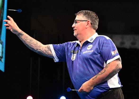 14 06 2026, xhbx, Dart World Cup of Darts 2026, v l Gary Anderson Scotland DFL DFB REGULATIONS PROHIBIT ANY USE OF PHOTOGRAPHS as IMAGE SEQUENCES and or QUASI VIDEO Frankfurt