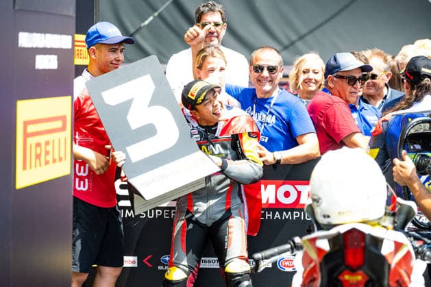 IPA85677478 - Muklada Sarapuech (THA) earns her first-ever podium finish - SUPERBIKE Pirelli Emilia Romagna Round. At the Misano World Circuit Marco Simoncelli in Misano Adriatico, RN, Italy. On June 14, 2026.  Copyright: xRiccardoxSpadettoxDexPaulis IPAxSportx xx 85677478