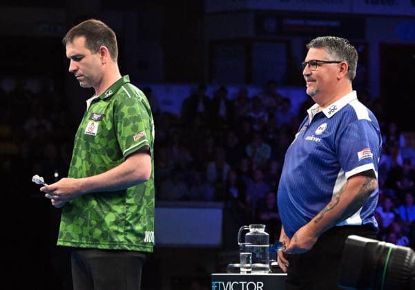 14 06 2026, xhbx, Dart World Cup of Darts 2026, v l William O Connor Ireland , Gary Anderson Scotland DFL DFB REGULATIONS PROHIBIT ANY USE OF PHOTOGRAPHS as IMAGE SEQUENCES and or QUASI VIDEO Frankfurt