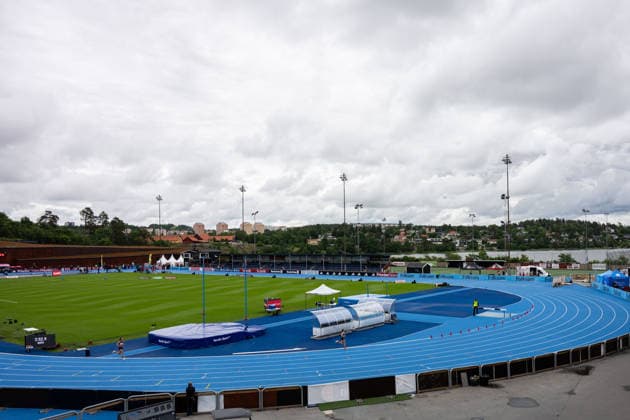260614 General view of Sollentunavallen before the athletics competition Folksam Grand Prix on June 14, 2026 in Stockholm  Copyright: EMMAxWALLSKOG BB260614EW002