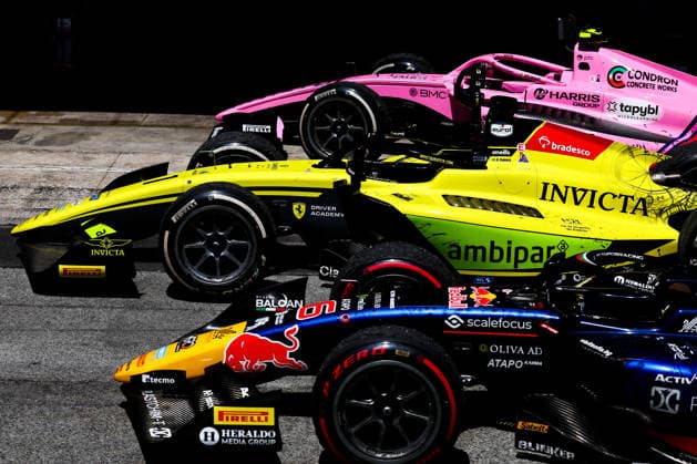 Race winner Rafael Camara of Brazil and Invicta Racing 1 Second placed Nikola Tsolov of Bulgaria and Campos Racing 6 Third placed Alexander Dunne of Ireland and Rodin Motorsport 15 , Race, F1 Grand Prix of Barcelona Catalunya, am 14 June 2026 in Barcelona, Spain Photo by Diogo Cardoso DeFodi Images Race winner Rafael Camara of Brazil and Invicta Racing 1 Second placed Nikola Tsolov of Bulgaria and Campos Racing 6 Third placed Alexander Dunne of Ireland and Rodin Motorsport 15 , Race, F1 Grand Prix of Barcelona Catalunya, Circuit de Barcelona Catalunya on June 14, 2026 in Barcelona, Spain Photo by Diogo Cardoso DeFodi Images