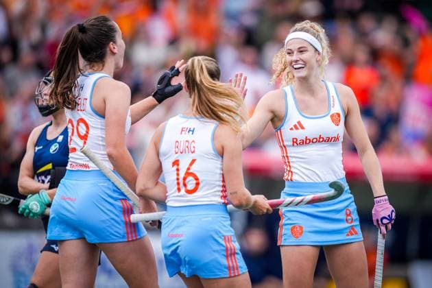 ROTTERDAM, 14-06-2026, HC Rotterdam, FIH Hockey Pro League Women, Season 2025-2026. Picture shows Netherlands player Yibbi Jansen scores Netherlands - Ireland (2nd match)  x204354379x Copyright: