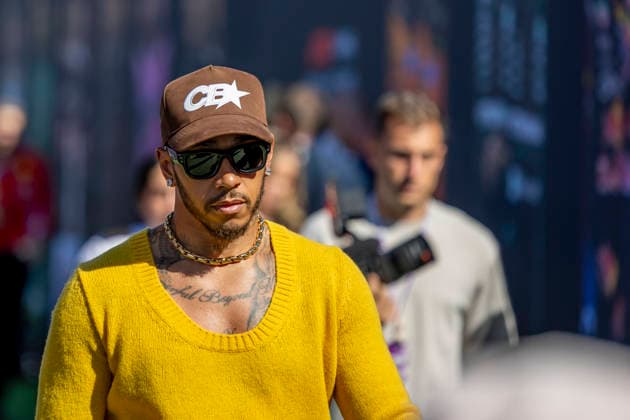 RECORD DATE NOT STATED 14th June 2026: Circuit de Barcelona-Catalunya, Barcelona, Spain; Formula One Barcelona Catalunya Grand Prix, Race Day; Lewis Hamilton (44) of Great Britain and Scuderia Ferrari HP arriving StephenxBlackberry