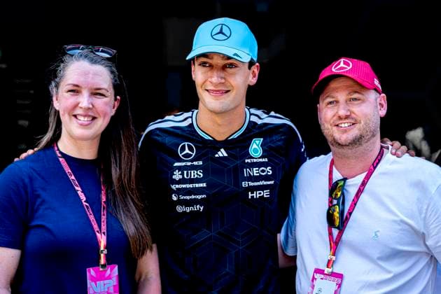 BARCELONA Formula 1 driver George Russell of Mercedes AMG Petronas Formula One Team during the Formula 1 Spain Catalonia at the Circuit de Barcelona Catalunya on June 14, 2026 in Barcelona, Spain Photo by DeFodi Images