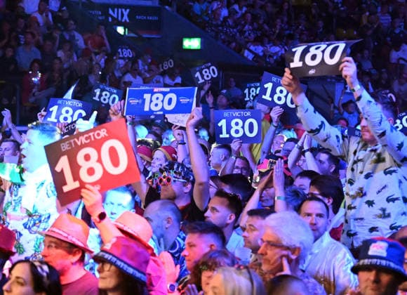 14 06 2026, xhbx, Dart World Cup of Darts 2026, v l Dart Fans, Spectators, Mood, Disguise, Costumes, Shield 180 DFL DFB REGULATIONS PROHIBIT ANY USE OF PHOTOGRAPHS as IMAGE SEQUENCES and or QUASI VIDEO Frankfurt