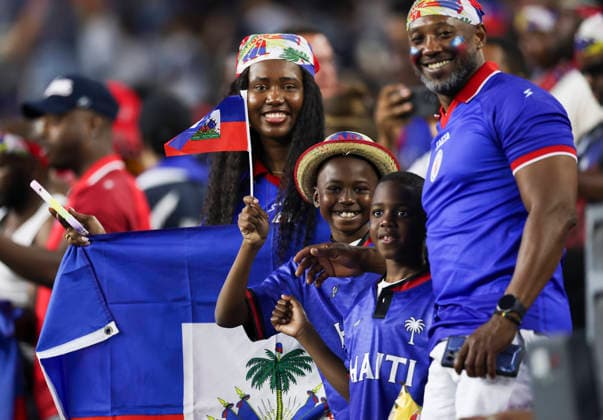 Football - 2026 FIFA World Cup, WM, Weltmeisterschaft, Fussball - Group C: Haiti vs. Scotland - Boston Stadium, Foxborough, Massachusetts - Saturday 13th June 2026 Haiti fans are seen before the game 