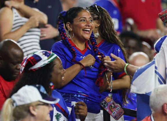 Football - 2026 FIFA World Cup, WM, Weltmeisterschaft, Fussball - Group C: Haiti vs. Scotland - Boston Stadium, Foxborough, Massachusetts - Saturday 13th June 2026 Haiti fans are seen during the game 