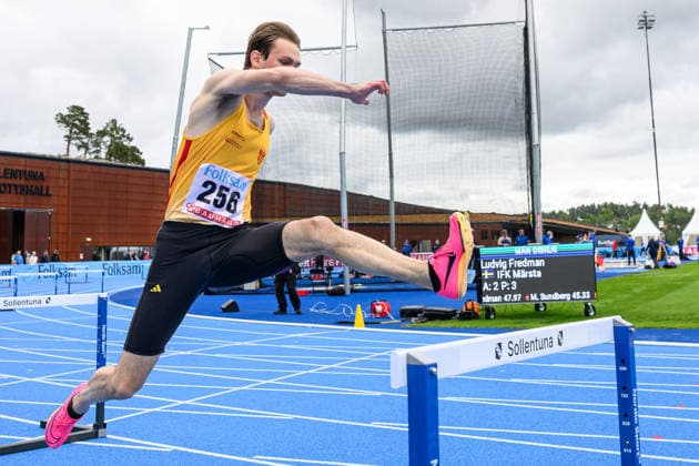 260614 Emil Sörqvist, Huddinge AIS, during the Folksam Grand Prix athletics competition on June 14, 2026 in Stockholm  Copyright: EMMAxWALLSKOG BB260614EW003